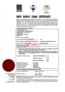 RSPO MB certificate
